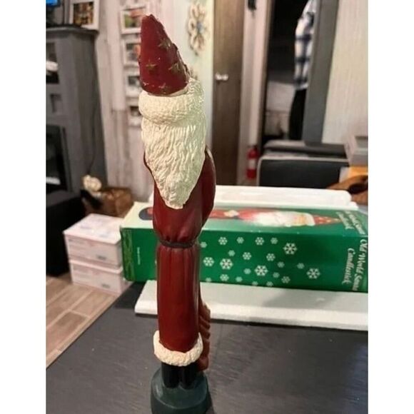 Old World Santa Candlestick holder plus hat - Picture 6 of 9